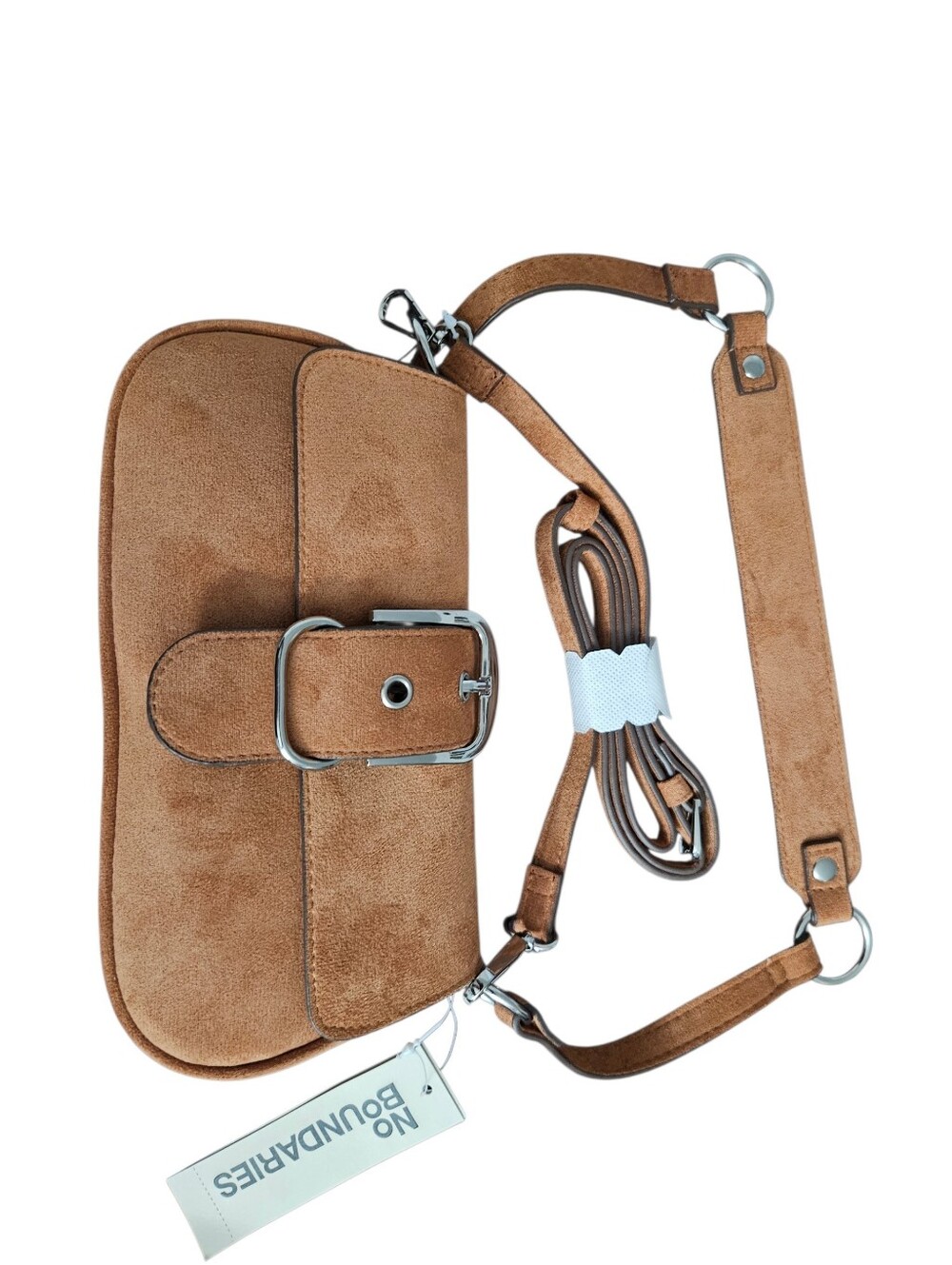 NWT Cognac Suede Shoulder Bag